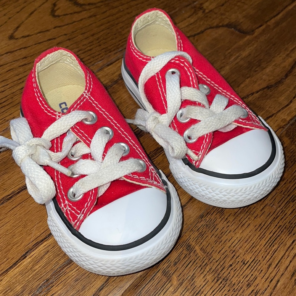 Red Baby Converse Chucks size 3